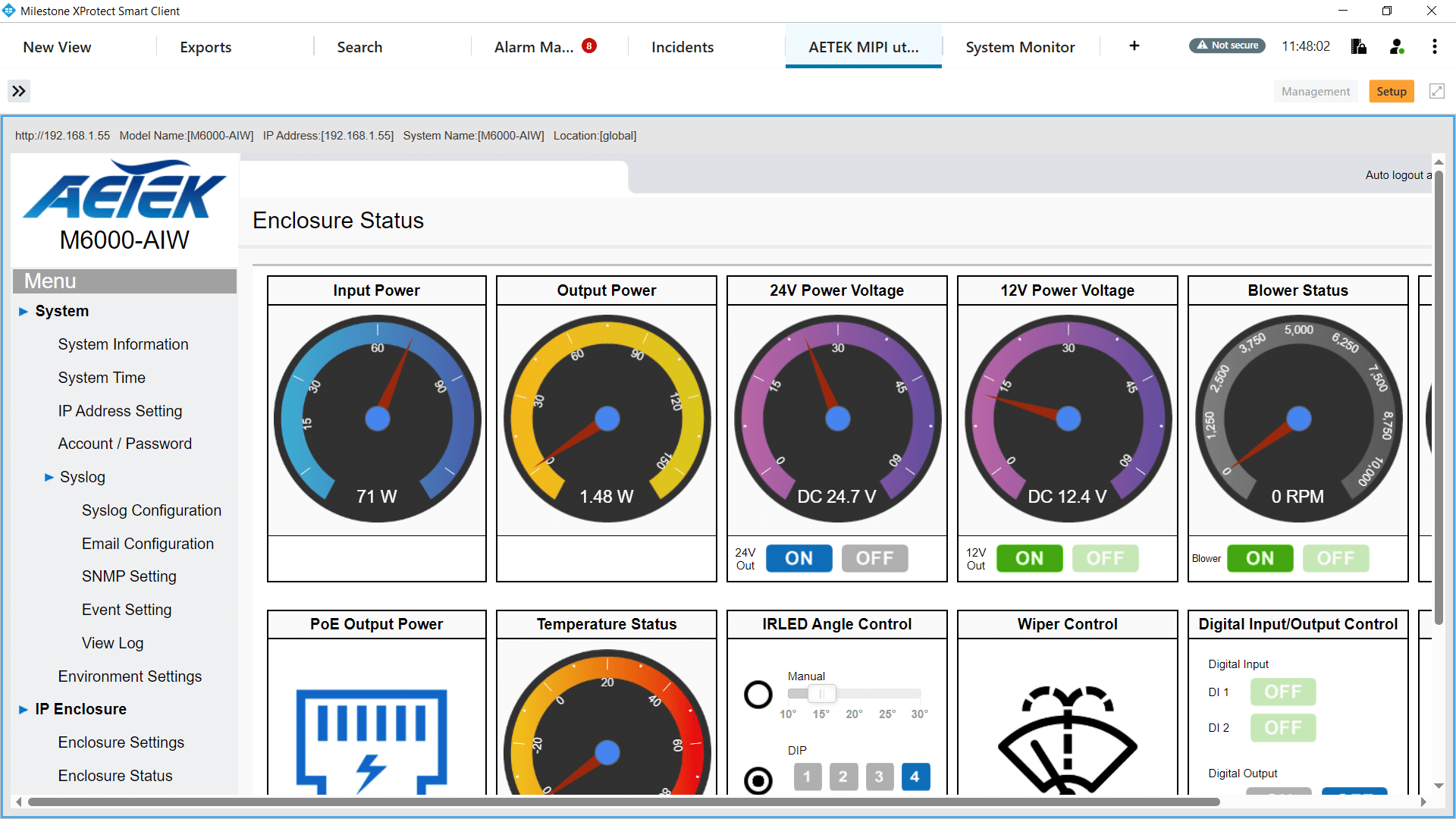 Aetek monitoring